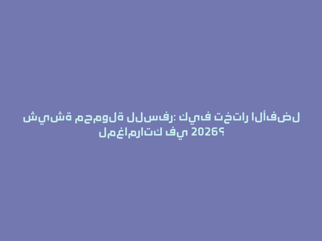 شيشة محمولة للسفر: كيف تختار الأفضل لمغامراتك في 2026؟ 一