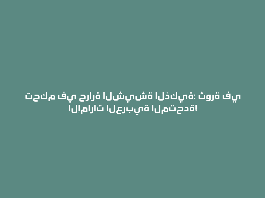 تحكم في حرارة الشيشة الذكية: ثورة في الإمارات العربية المتحدة! 一
