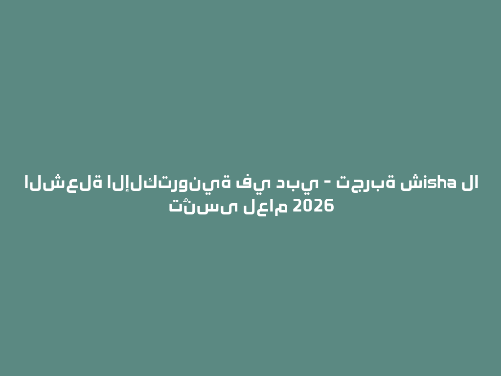 الشعلة الإلكترونية في دبي - تجربة شisha لا تُنسى لعام 2026 一