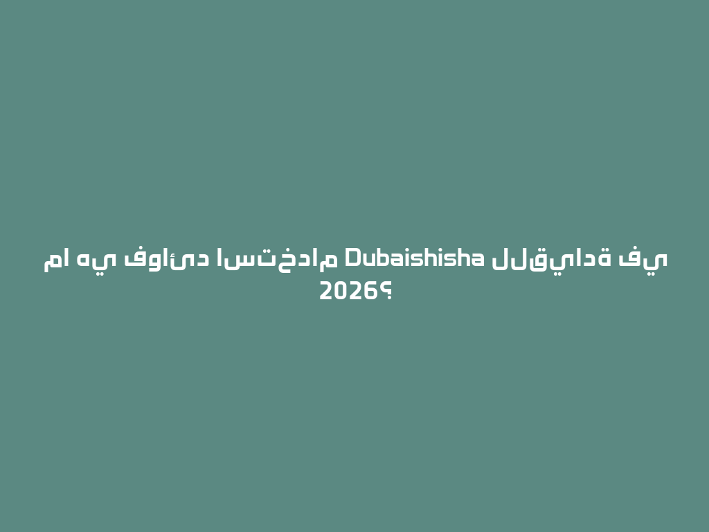 ما هي فوائد استخدام Dubaishisha للقيادة في 2026؟ 一