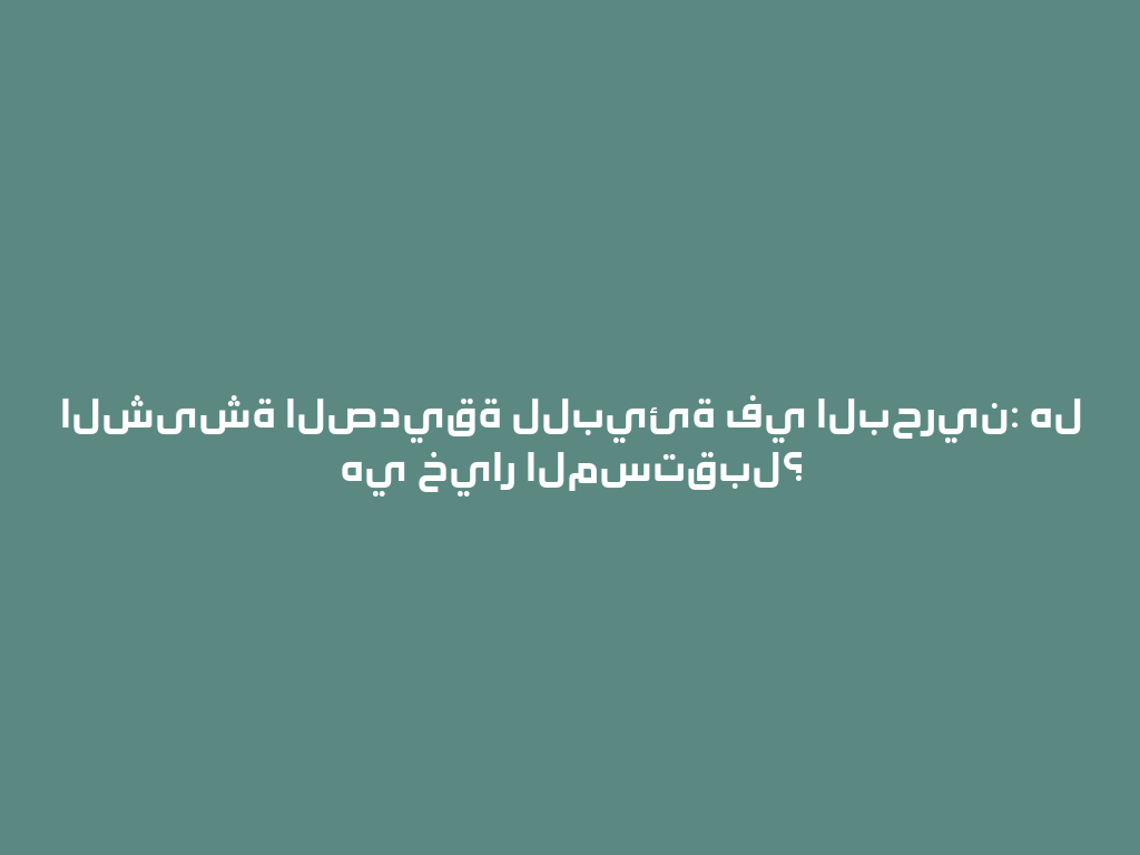 الشیشة الصديقة للبيئة في البحرين: هل هي خيار المستقبل؟ 一