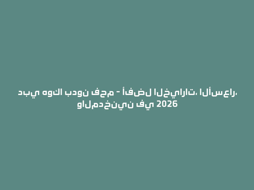 دبي هوكا بدون فحم - أفضل الخيارات، الأسعار، والمدخنين في 2026 一