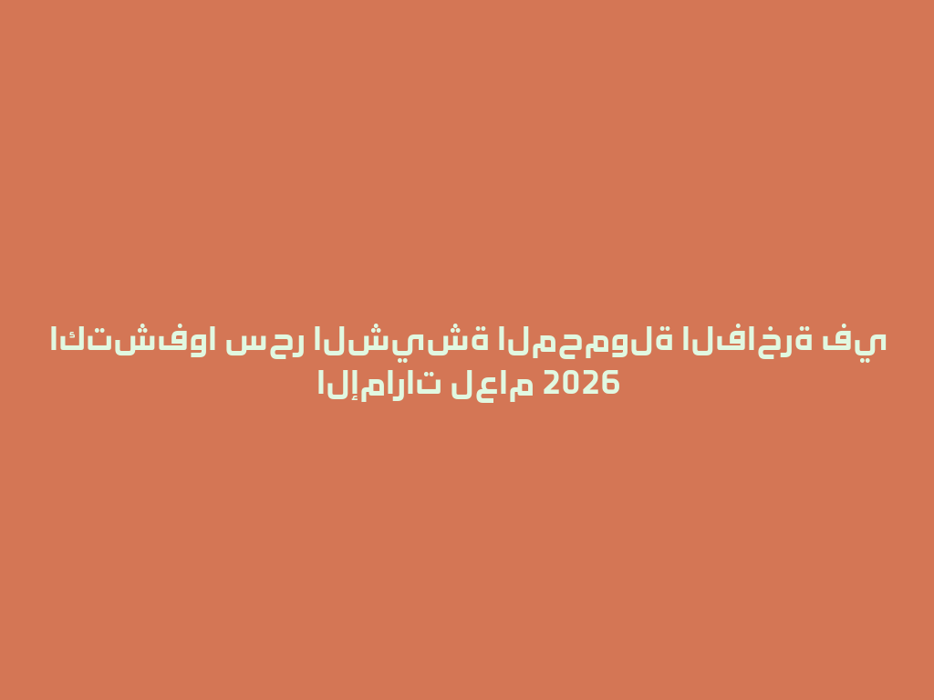 اكتشفوا سحر الشيشة المحمولة الفاخرة في الإمارات لعام 2026 一