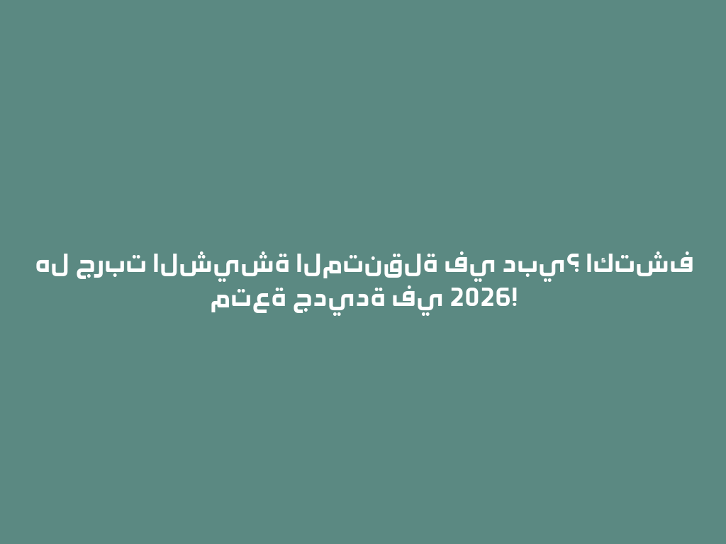 هل جربت الشيشة المتنقلة في دبي؟ اكتشف متعة جديدة في 2026! 一