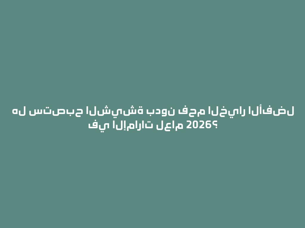 هل ستصبح الشيشة بدون فحم الخيار الأفضل في الإمارات لعام 2026؟ 一