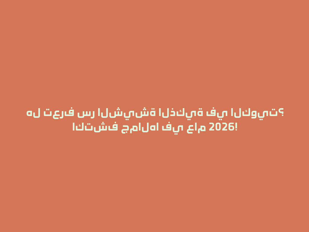 هل تعرف سر الشيشة الذكية في الكويت؟ اكتشف جمالها في عام 2026! 一