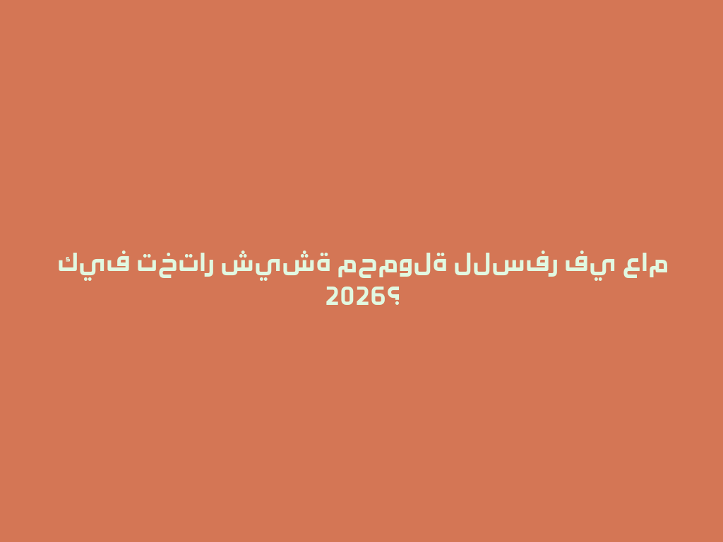 كيف تختار شيشة محمولة للسفر في عام 2026؟ 一