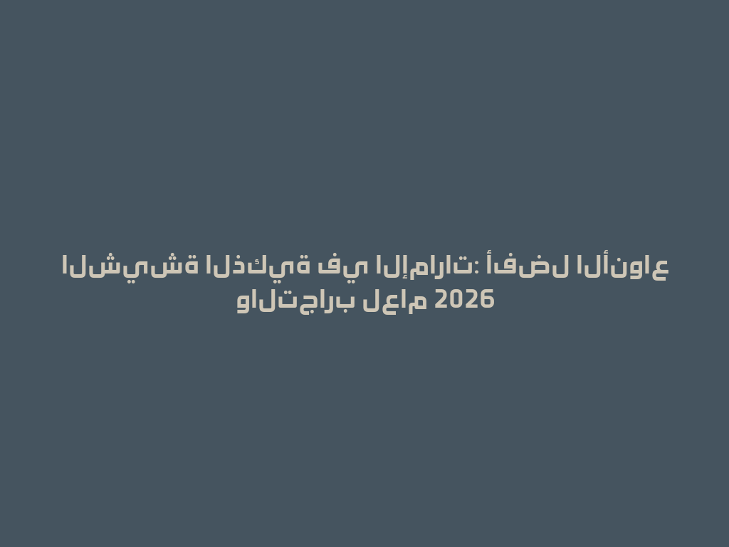الشيشة الذكية في الإمارات: أفضل الأنواع والتجارب لعام 2026 一