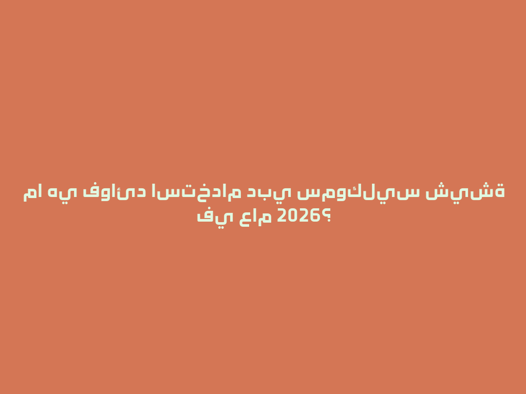 ما هي فوائد استخدام دبي سموكليس شيشة في عام 2026؟ 一