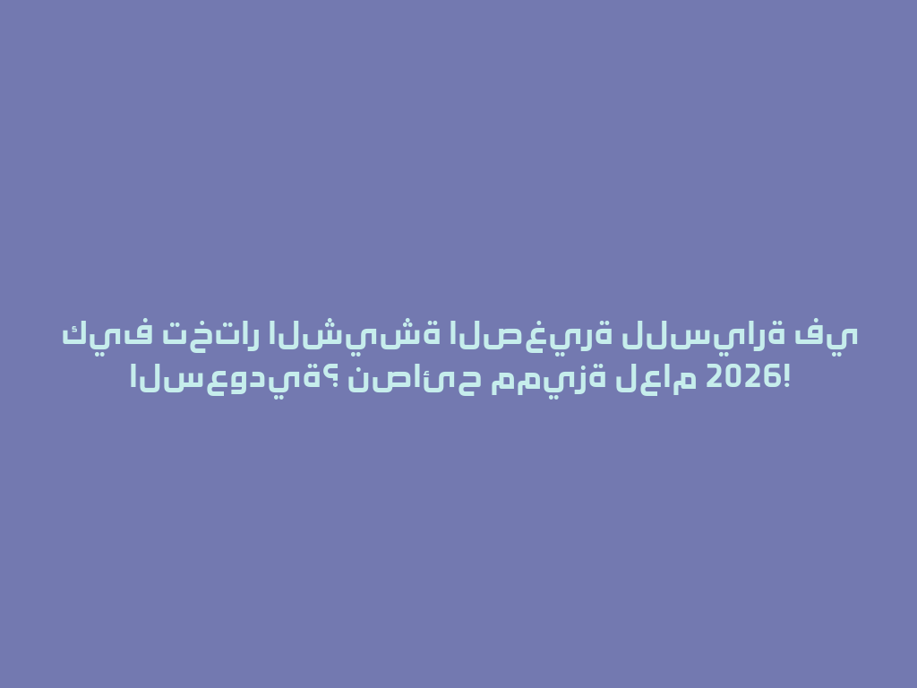 كيف تختار الشيشة الصغيرة للسيارة في السعودية؟ نصائح مميزة لعام 2026! 一