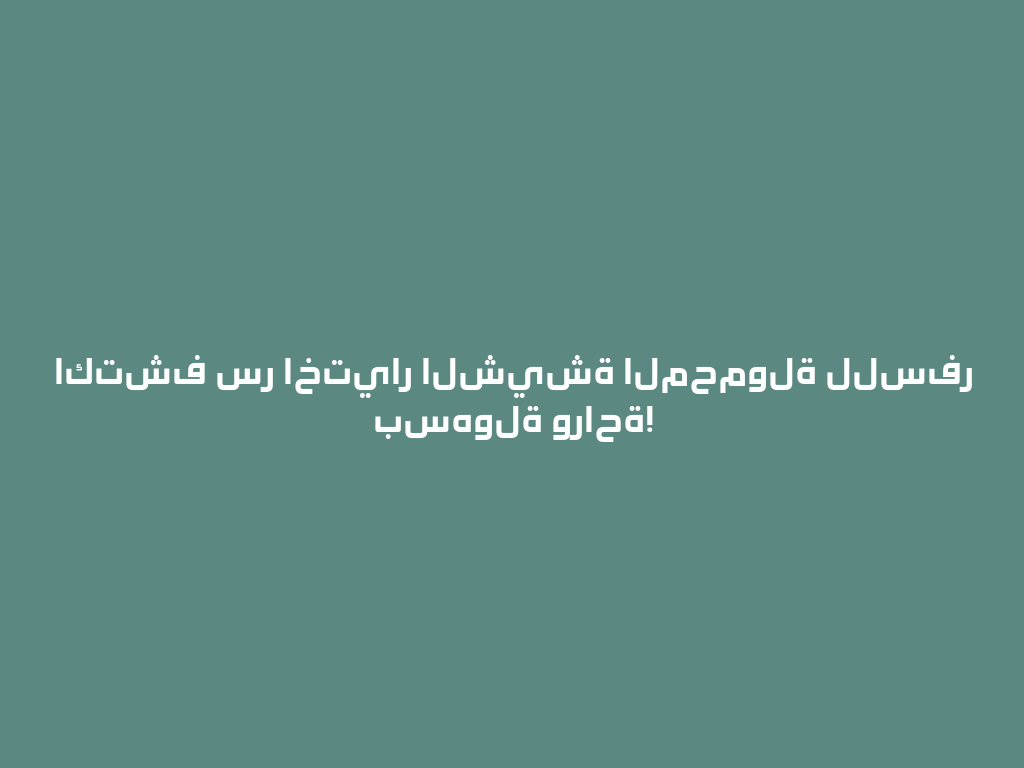 اكتشف سر اختيار الشيشة المحمولة للسفر بسهولة وراحة! 一