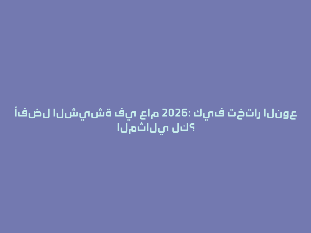 أفضل الشيشة في عام 2026: كيف تختار النوع المثالي لك؟ 一