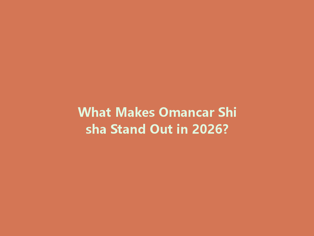 What Makes Omancar Shisha Stand Out in 2026? 一
