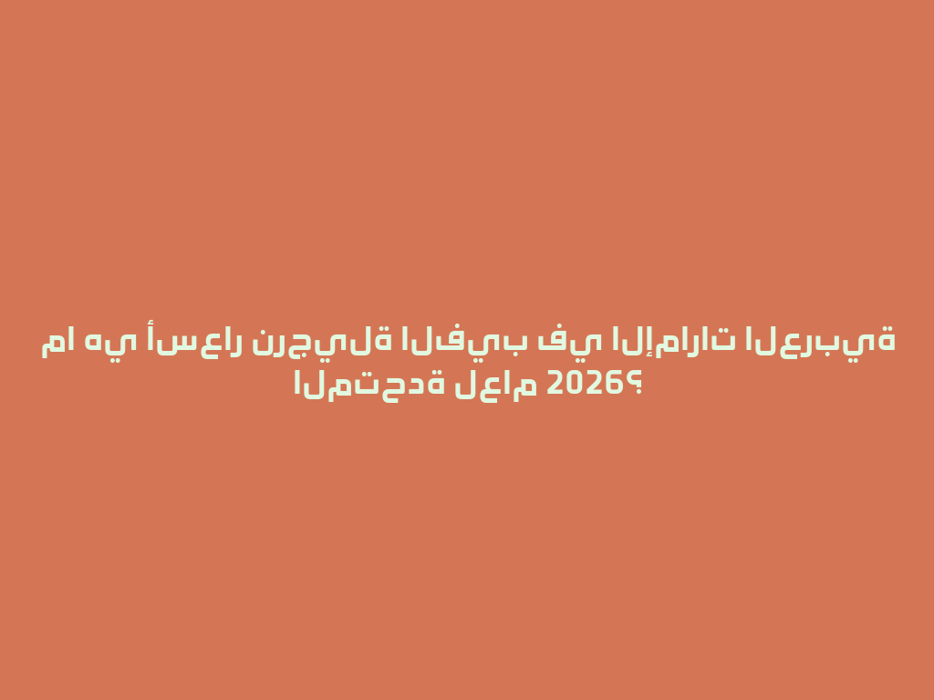 ما هي أسعار نرجيلة الفيب في الإمارات العربية المتحدة لعام 2026؟ 一