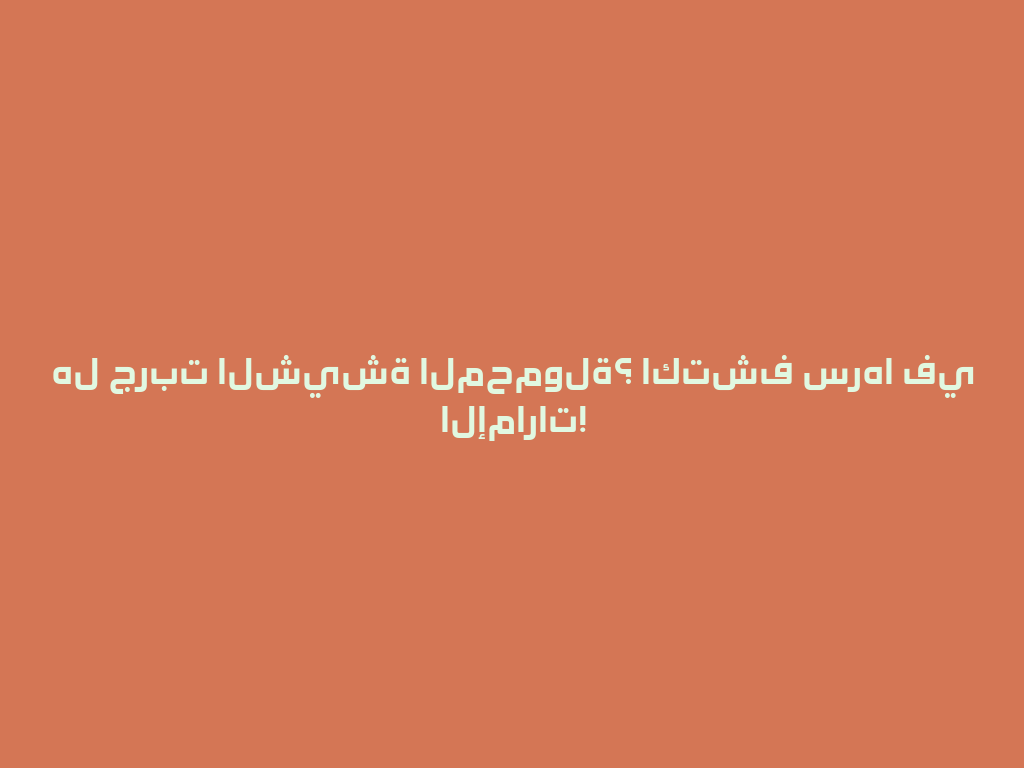 هل جربت الشيشة المحمولة؟ اكتشف سرها في الإمارات! 一