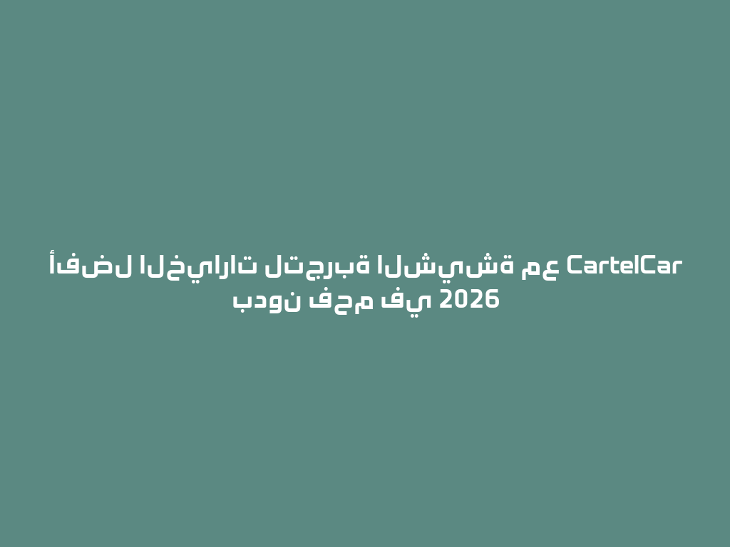 أفضل الخيارات لتجربة الشيشة مع CartelCar بدون فحم في 2026 一