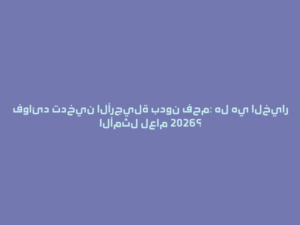 فوائد تدخين الأرجيلة بدون فحم: هل هي الخيار الأمثل لعام 2026؟ 一
