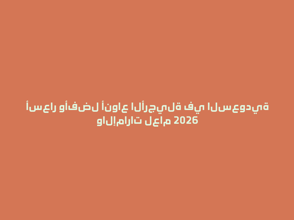 أسعار وأفضل أنواع الأرجيلة في السعودية والإمارات لعام 2026 一