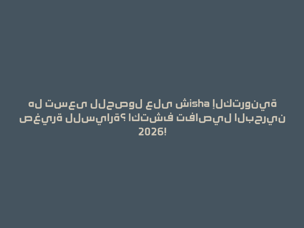 هل تسعى للحصول على شisha إلكترونية صغيرة للسيارة؟ اكتشف تفاصيل البحرين 2026! 一