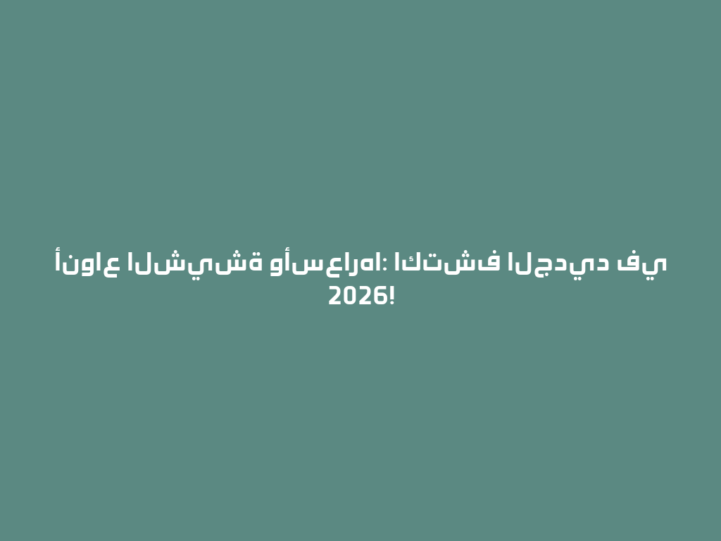 أنواع الشيشة وأسعارها: اكتشف الجديد في 2026! 一