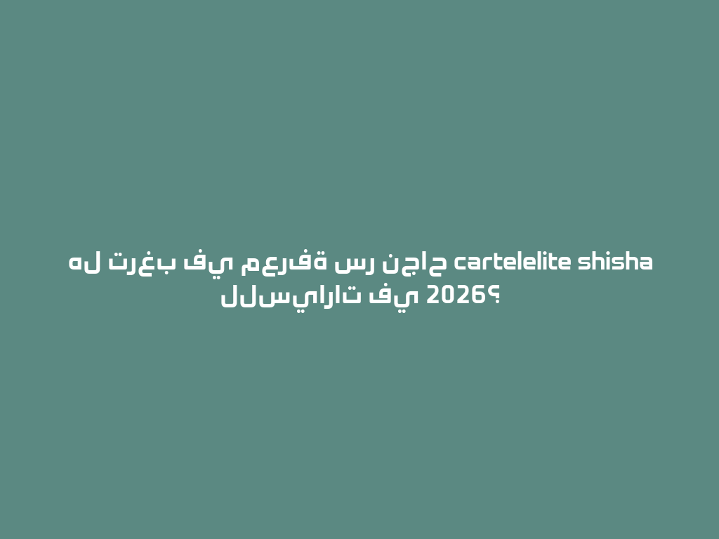 هل ترغب في معرفة سر نجاح cartelelite shisha للسيارات في 2026؟ 一