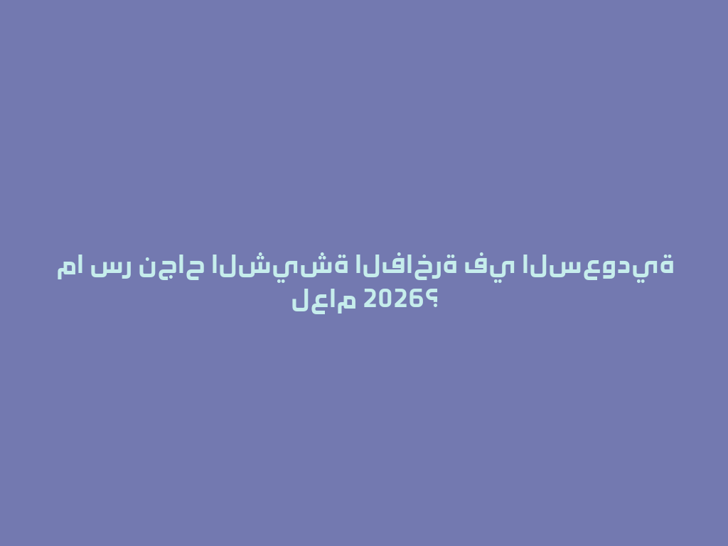 ما سر نجاح الشيشة الفاخرة في السعودية لعام 2026؟ 一