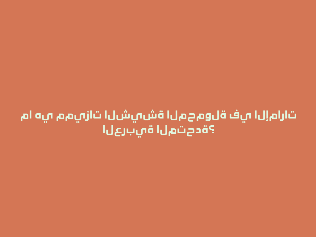 ما هي مميزات الشيشة المحمولة في الإمارات العربية المتحدة؟ 一