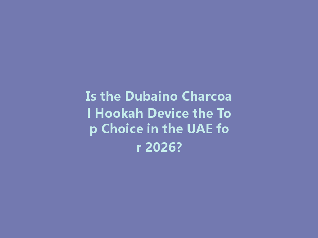 Is the Dubaino Charcoal Hookah Device the Top Choice in the UAE for 2026? 一