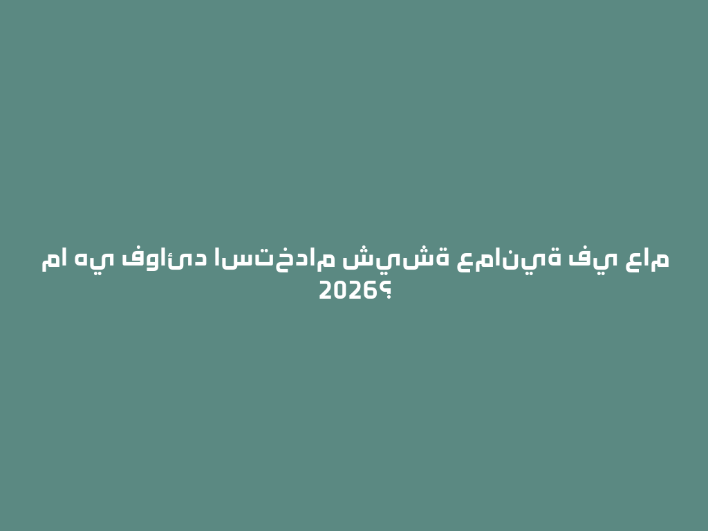 ما هي فوائد استخدام شيشة عمانية في عام 2026؟ 一