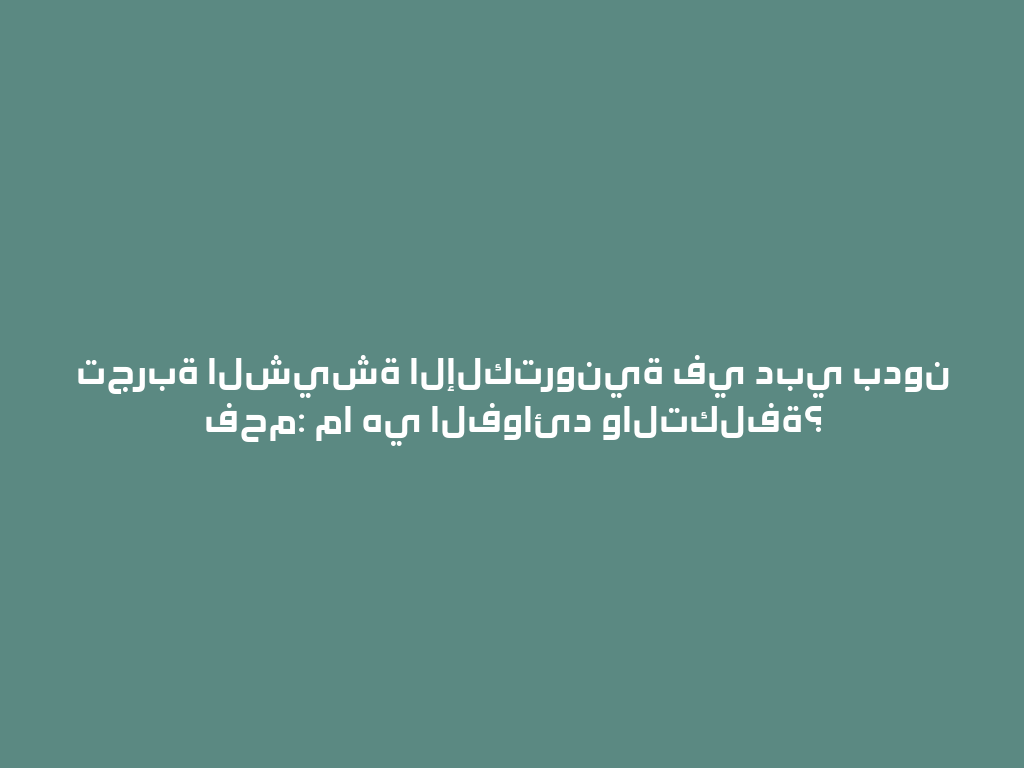 تجربة الشيشة الإلكترونية في دبي بدون فحم: ما هي الفوائد والتكلفة؟ 一