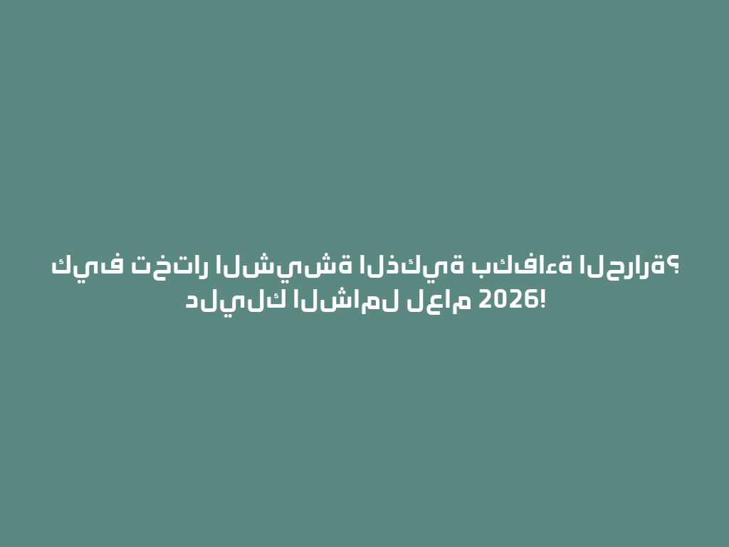 كيف تختار الشيشة الذكية بكفاءة الحرارة؟ دليلك الشامل لعام 2026! 一