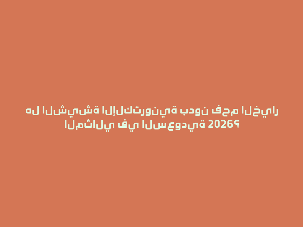 هل الشيشة الإلكترونية بدون فحم الخيار المثالي في السعودية 2026؟ 一