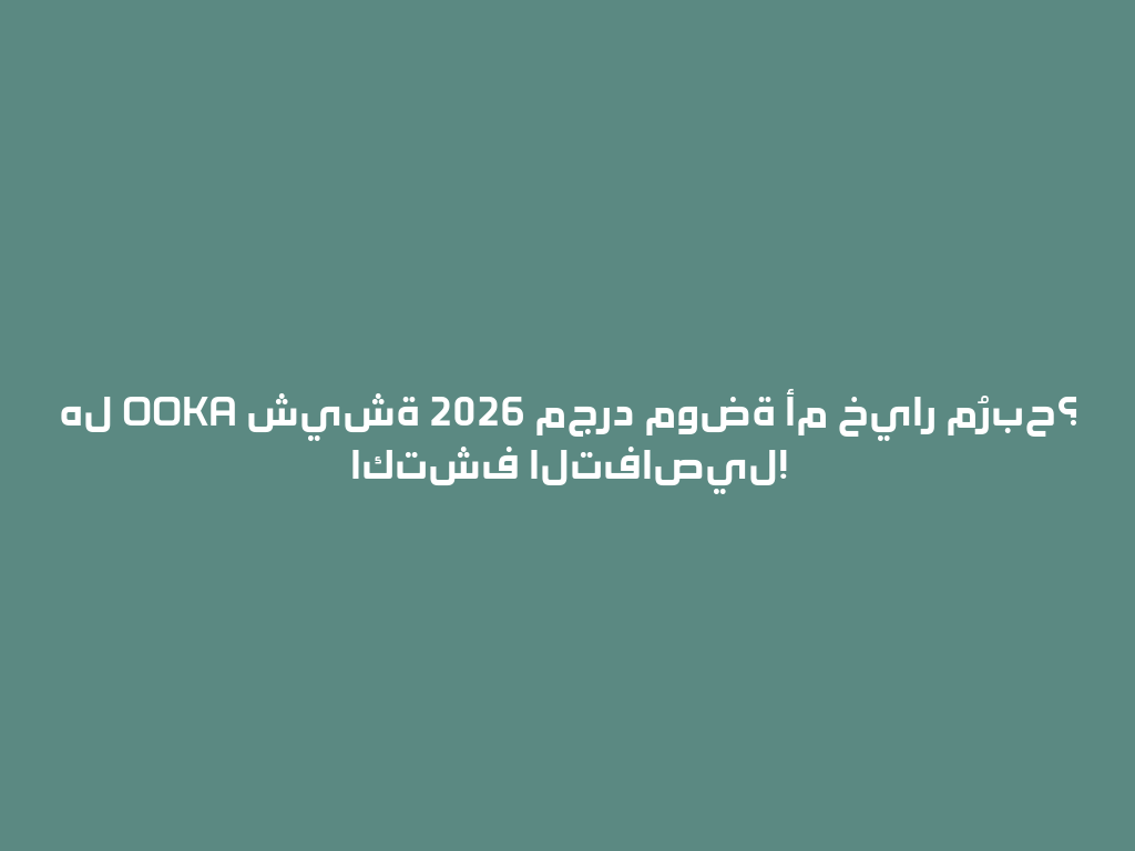 هل OOKA شيشة 2026 مجرد موضة أم خيار مُربح؟ اكتشف التفاصيل! 一