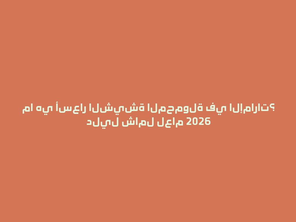 ما هي أسعار الشيشة المحمولة في الإمارات؟ دليل شامل لعام 2026 一