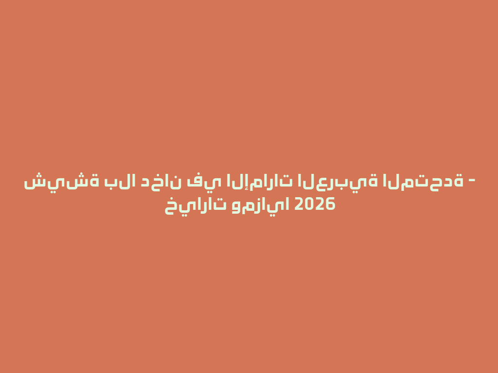 شيشة بلا دخان في الإمارات العربية المتحدة - خيارات ومزايا 2026 一