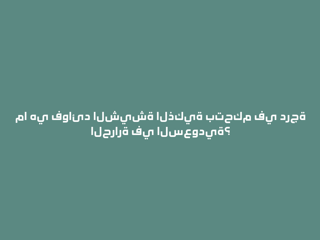ما هي فوائد الشيشة الذكية بتحكم في درجة الحرارة في السعودية؟ 一