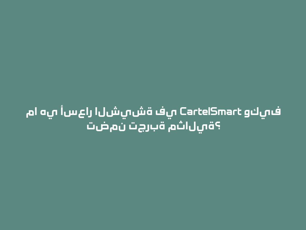ما هي أسعار الشيشة في CartelSmart وكيف تضمن تجربة مثالية؟ 一