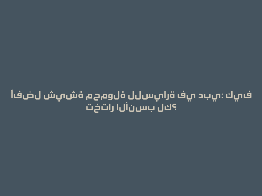 أفضل شيشة محمولة للسيارة في دبي: كيف تختار الأنسب لك؟ 一