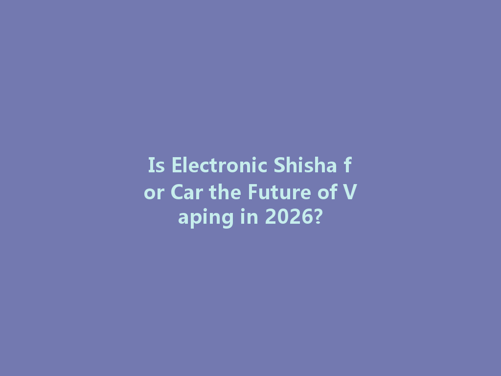 Is Electronic Shisha for Car the Future of Vaping in 2026? 一