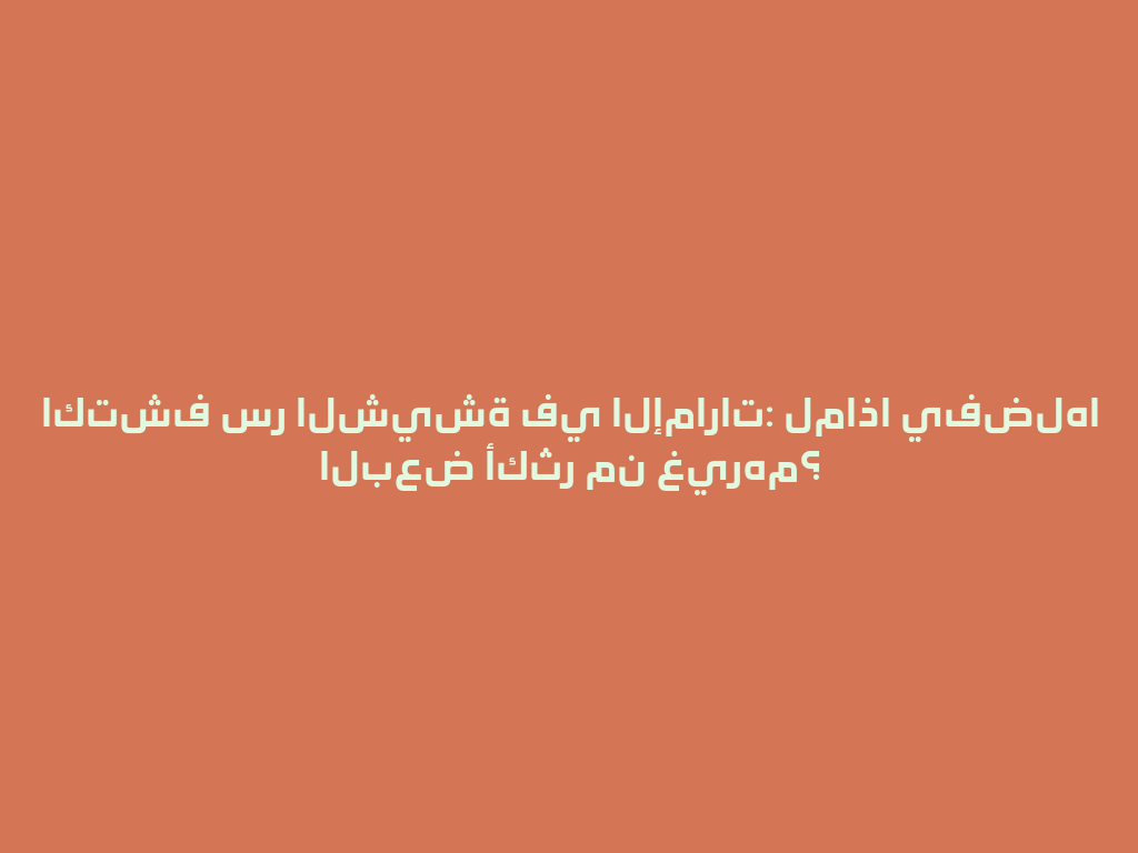 اكتشف سر الشيشة في الإمارات: لماذا يفضلها البعض أكثر من غيرهم؟ 一