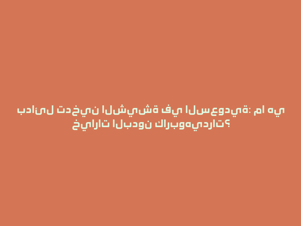 بدائل تدخين الشيشة في السعودية: ما هي خيارات البدون كاربوهيدرات؟ 一