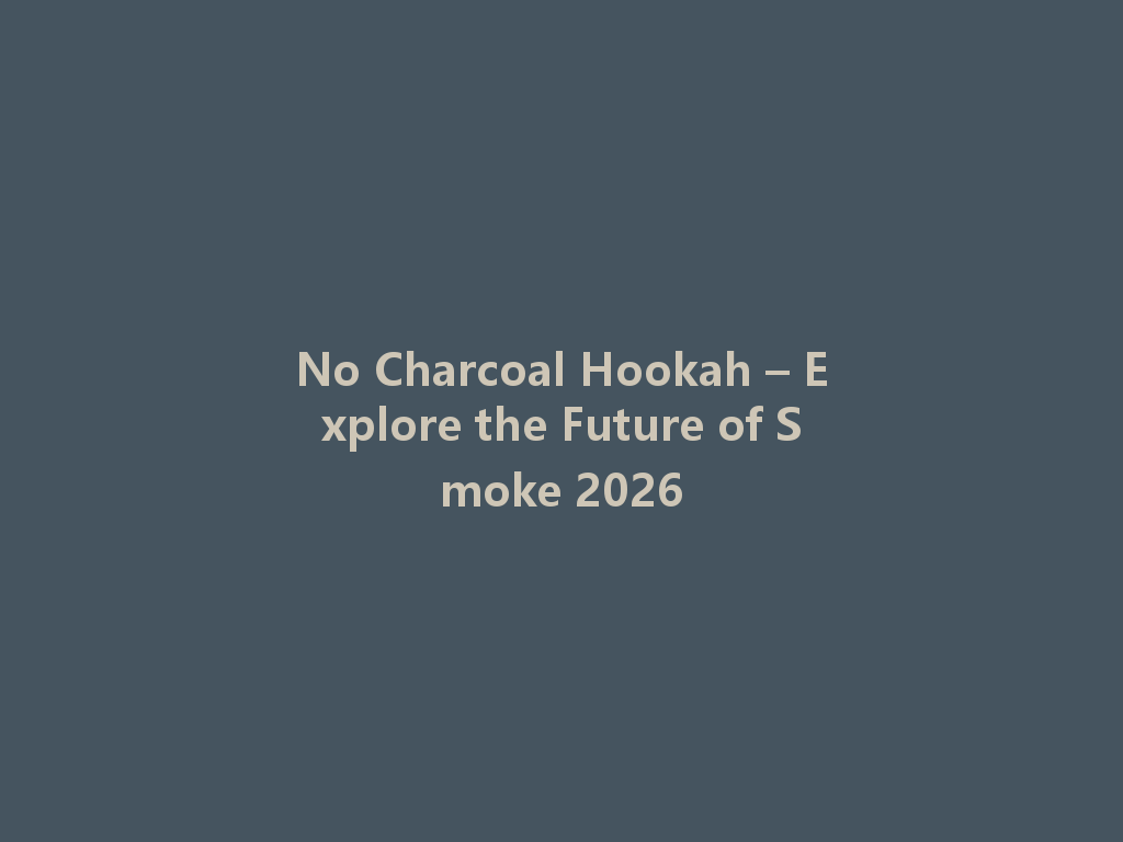No Charcoal Hookah – Explore the Future of Smoke 2026 一
