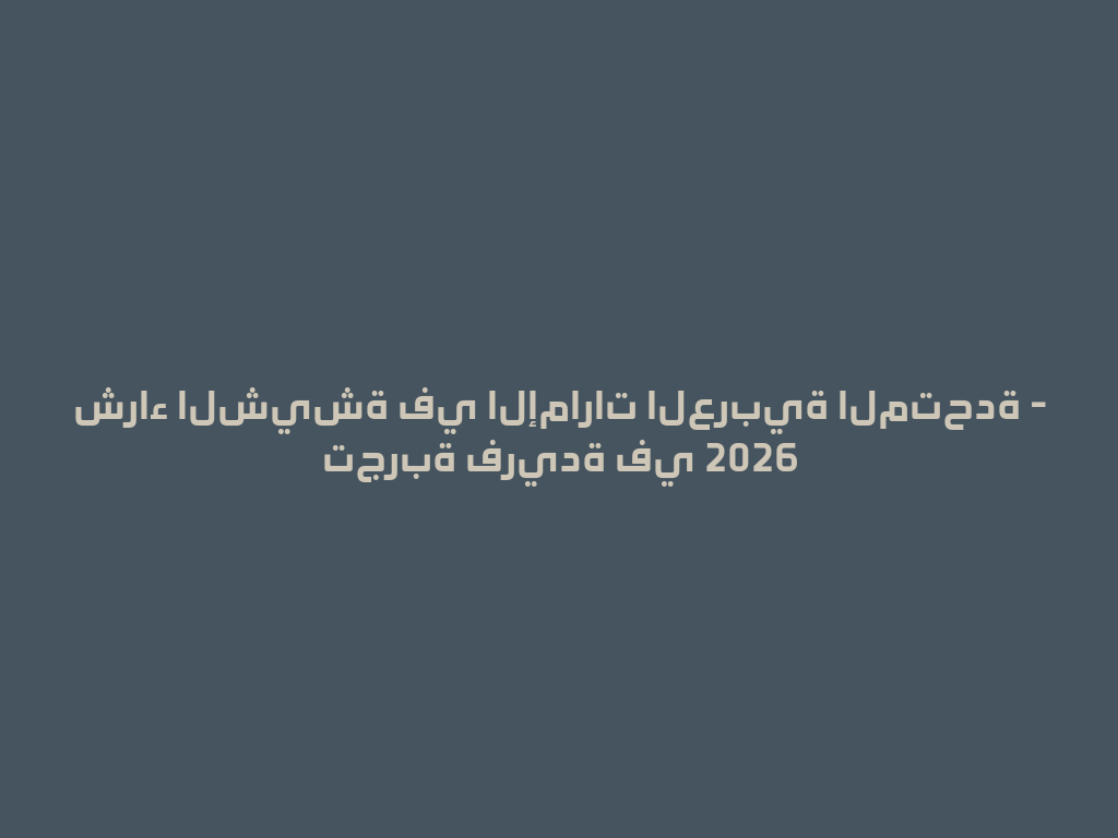شراء الشيشة في الإمارات العربية المتحدة - تجربة فريدة في 2026 一