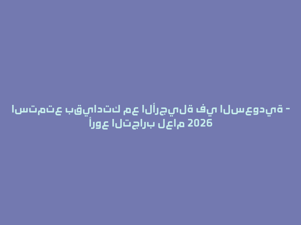 استمتع بقيادتك مع الأرجيلة في السعودية - أروع التجارب لعام 2026 一