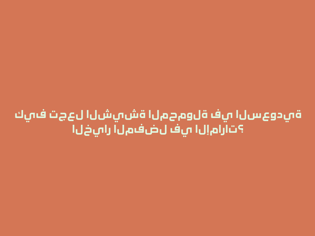 كيف تجعل الشيشة المحمولة في السعودية الخيار المفضل في الإمارات؟ 一