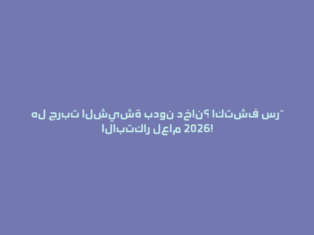 هل جربت الشيشة بدون دخان؟ اكتشف سرّ الابتكار لعام 2026! 一