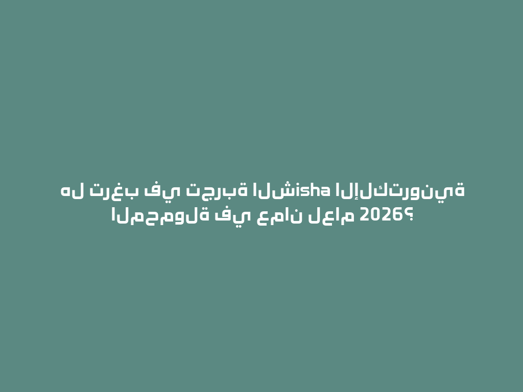 هل ترغب في تجربة الشisha الإلكترونية المحمولة في عمان لعام 2026؟ 一