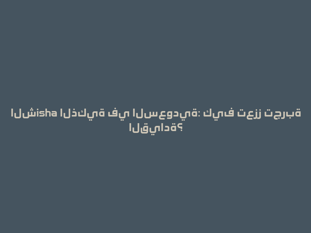 الشisha الذكية في السعودية: كيف تعزز تجربة القيادة؟ 一