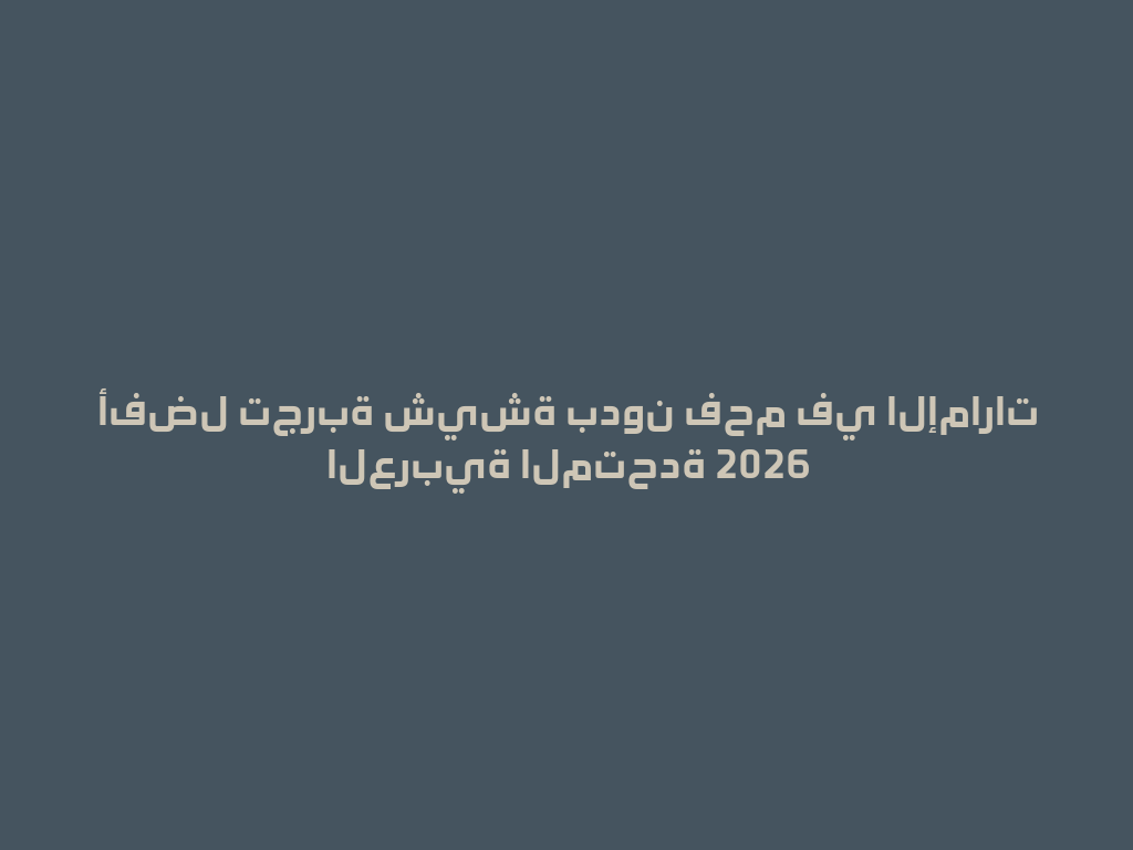 أفضل تجربة شيشة بدون فحم في الإمارات العربية المتحدة 2026 一