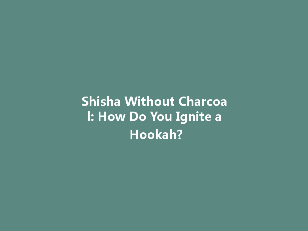 Shisha Without Charcoal: How Do You Ignite a Hookah? 一